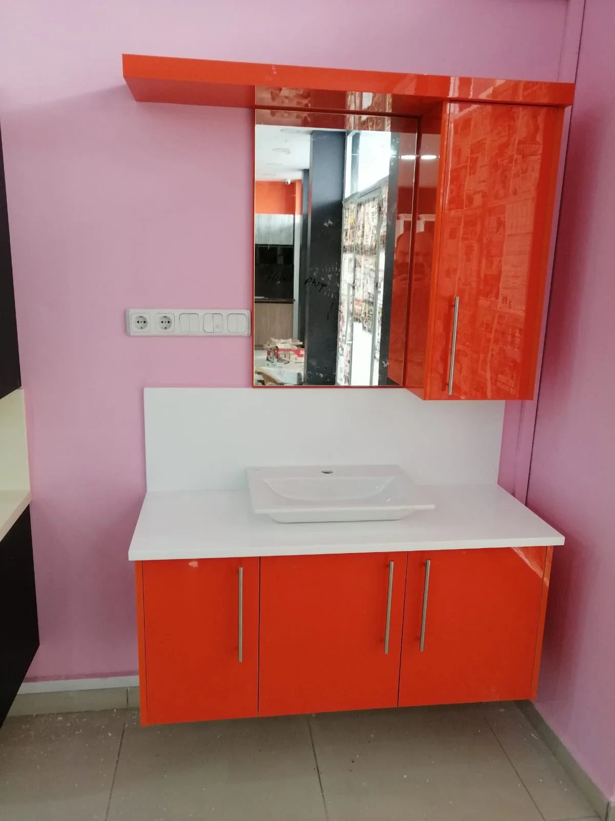 Bathroom countertop and vanity installation — image 100